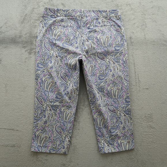 Talbots Pants Women's Size 12P Multicolor Mid-Rise Crop Paisley 21" Inseam - Picture 11 of 16